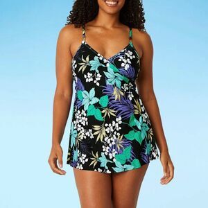 Liz Claiborne Womens Floral Swim Dress Size 6